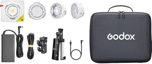 Godox Bi-Color Portable LED Light Kit, 120W, 2800–6500K, CRI 97 TLCI 98, 15° & 36° Lens Reflectors, Power Bank Holder, App Control, Compact Video Light (ML100BiK1) in Kuwait