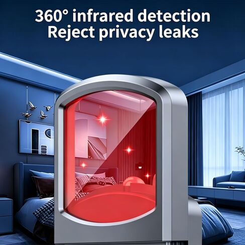 Hidden Spy Camera Detector with LED, Upgraded Hidden Bug and Camera Detector, AI-Powered Anti-Spy Device, GPS Tracker Detector Portable Privacy Protector for Travel/Hotel/Car (Black) in Kuwait