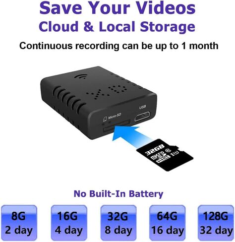 Hidden Spy Mini Camera 1080P Security Wireless WiFi Camera Home Indoor Wireless Cam Small Home Security Camears Nanny Cam Wireles Cameras Night Vision, Motion Detection in Kuwait