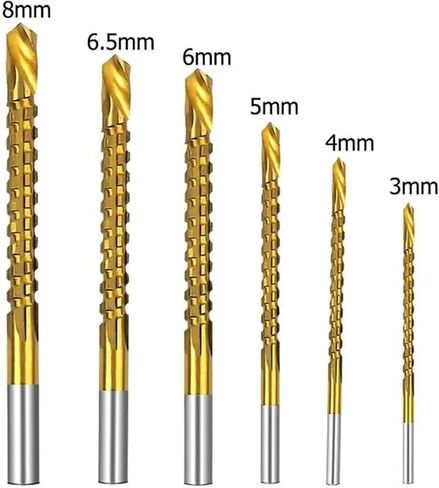 XiBany 3/6pcs Cobalt Drill Bit Set Spiral Screw Metric Composite Tap Drill Bit Tap Twist Drill Bit Set for Cutting Drilling Polishing in Kuwait