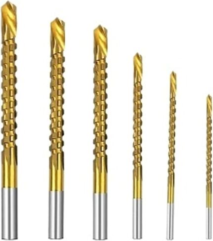 XiBany 3/6pcs Cobalt Drill Bit Set Spiral Screw Metric Composite Tap Drill Bit Tap Twist Drill Bit Set for Cutting Drilling Polishing in Kuwait