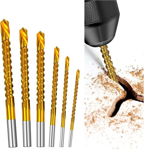 XiBany 3/6pcs Cobalt Drill Bit Set Spiral Screw Metric Composite Tap Drill Bit Tap Twist Drill Bit Set for Cutting Drilling Polishing in Kuwait
