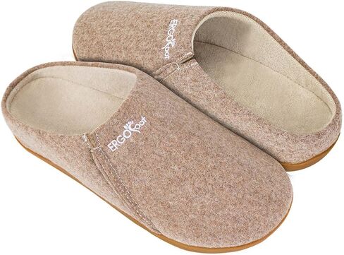 ERGOfoot Slippers with Arch Support for Women Men, Wool Felt | Orthopedic House Shoes, Plantar Fasciitis Relief, Non-Slip Rubber Sole for Indoor Outdoor Wear in Kuwait