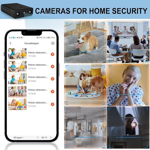 Mini Spy Camera WiFi Wireless Hidden Cameras, 0.4 * 1.3 * 1.5in, HD1080P Night Vision, Nanny Cams Wireless with Cell Phone App and Sound, Suitable for Outdoor, Indoor, Pet Camera. in Kuwait