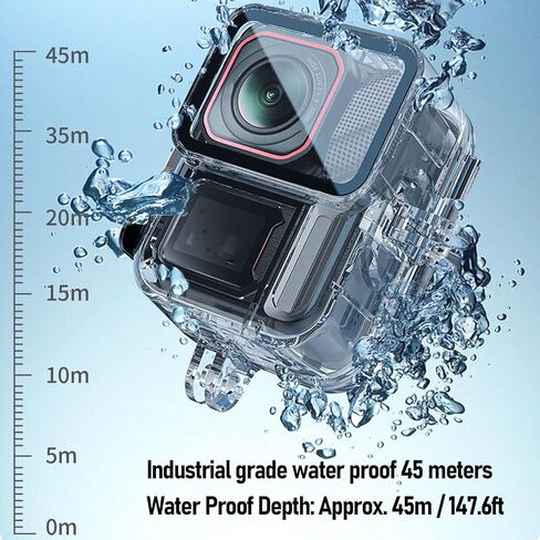 Camera Underwater Dive Case, 45m Water Proof PC 316 Steel | Protective Diving Housing, PC & Stainless Steel, for Snorkeling, Deep Diving, Outdoor, High Transparency, Anti-Leak in Kuwait