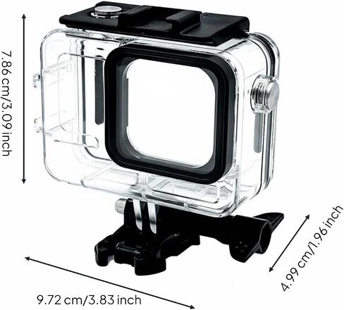 Waterproof Camera Case Housing Shell Cover with Anti Distortion Glass Lens and Secure Screw Mount Tough Pc and Stainless Steel Design Suitable for Diving Snorkeling Surfing Travel in Kuwait