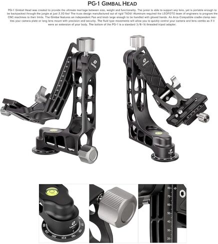 Leofoto LS-365C X Carbon Fiber Tripod + PG-1 Gimbal Head Kit with Carrying Case - LS-365CX+PG-1 (Black) in Kuwait
