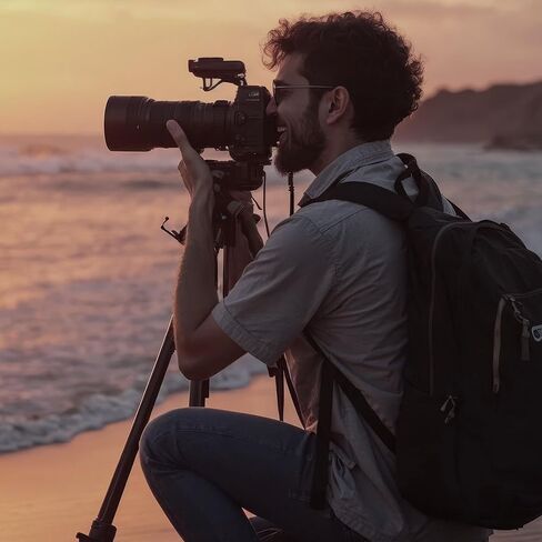 Sunpak 58-Inch Aluminum Camera Tripod with 3-Way Pan Head & Phone Adapter | Supports up to 8 lbs & extends to 58". Works with digital cameras, GoPros & smartphones. Features quick-release plate. in Kuwait