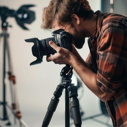 Sunpak 58-Inch Aluminum Camera Tripod with 3-Way Pan Head & Phone Adapter | Supports up to 8 lbs & extends to 58". Works with digital cameras, GoPros & smartphones. Features quick-release plate. in Kuwait