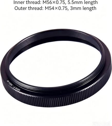 M56x0.75F to M54x0.75M Adapter Ring 7mm Spacer for Telescope | M56 female to M54 male thread converter. 7mm extension spacer for astronomy telescope focuser. in Kuwait