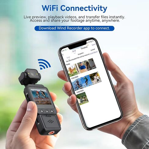 Mini Body Camera with Audio & Video Recording, Pocket Action POV Camcorder 270° Rotation 2K QHD, 64GB Wearable Camera for Security, Work, Guard, Travel in Kuwait