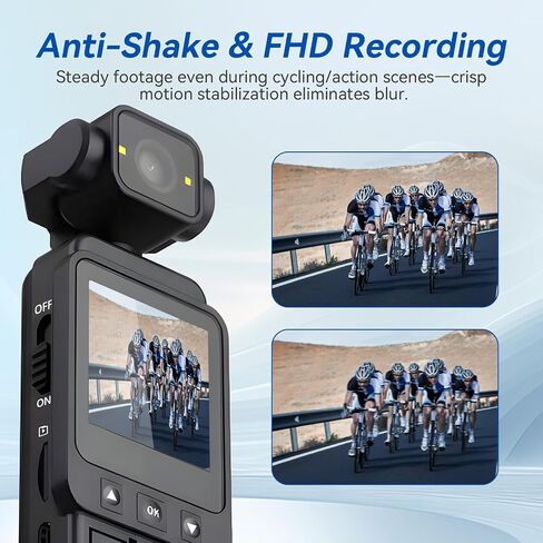 Mini Body Camera with Audio & Video Recording, Pocket Action POV Camcorder 270° Rotation 2K QHD, 64GB Wearable Camera for Security, Work, Guard, Travel in Kuwait