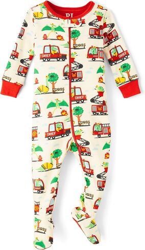 And Toddler 100% Cotton Long Sleeve Zip Front One Piece Footed Pajamas,sleep & Play in Kuwait