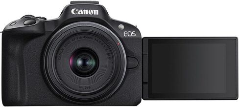 Canon EOS R50 Mirrorless Camera with 18-45mm & 55-210mm RF-S Lenses | 24.2MP APS-C Sensor, Dual Pixel CMOS AF, 4K Video | Compact Hybrid Camera Kit with Shoulder Bag and 128GB Card in Kuwait