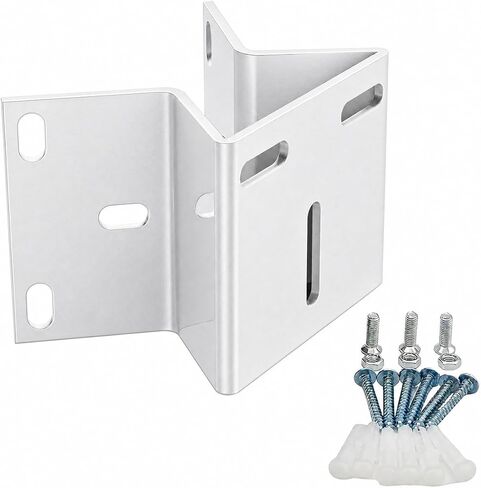 Outdoor Security Camera Corner Mount, White Metal Bracket, 1 Pack | 90-degree clamp, 2.2-4.3 in diameter range, eaves and stairwell placement, hardware included in Kuwait