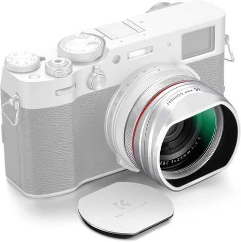 K&F CONCEPT Black Diffusion 1/4 Filter+Hood+Cap Compatible with X100 Series | Silver, Compatible with Fujifilm X100 Series, X100/X100F/X100S/X100T/X100V/X100VI-FP716 in Kuwait