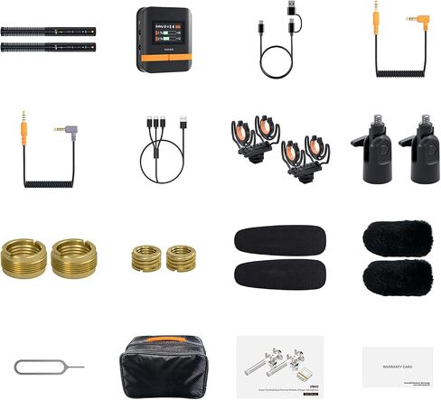 VM40 DualChannel Wireless Microphone for Camera Smartphone PC 48K/32bit SuperCardioid Mic for Video Interviews Live Streaming, 2 Microphones Included (VM40) in Kuwait