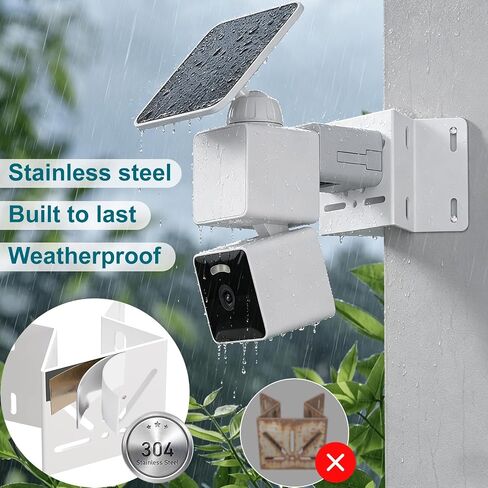 Corner Mount Bracket Compatible with WYZE Solar Cam Pan (Flagship Model),304 Stainless Steel,Weatherproof for Outdoor Use, 270° Adjustable Angle, Wall Corner Installation for Maximum Camera Coverage in Kuwait