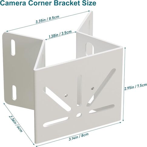 Corner Mount Bracket Compatible with WYZE Solar Cam Pan (Flagship Model),304 Stainless Steel,Weatherproof for Outdoor Use, 270° Adjustable Angle, Wall Corner Installation for Maximum Camera Coverage in Kuwait