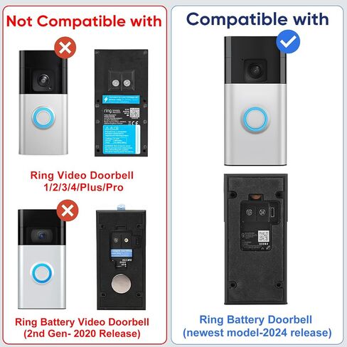 No Drilling Doorbell Mount for Ring Battery Doorbell (2024 Release), Adhesive Camera Door Mount for Easy Door or Wall Use in Apartments, Rentals and Offices in Kuwait