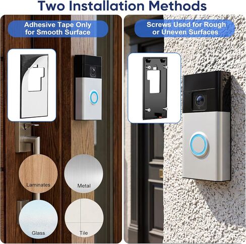 No Drilling Doorbell Mount for Ring Battery Doorbell (2024 Release), Adhesive Camera Door Mount for Easy Door or Wall Use in Apartments, Rentals and Offices in Kuwait