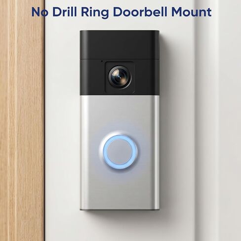 No Drilling Doorbell Mount for Ring Battery Doorbell (2024 Release), Adhesive Camera Door Mount for Easy Door or Wall Use in Apartments, Rentals and Offices in Kuwait