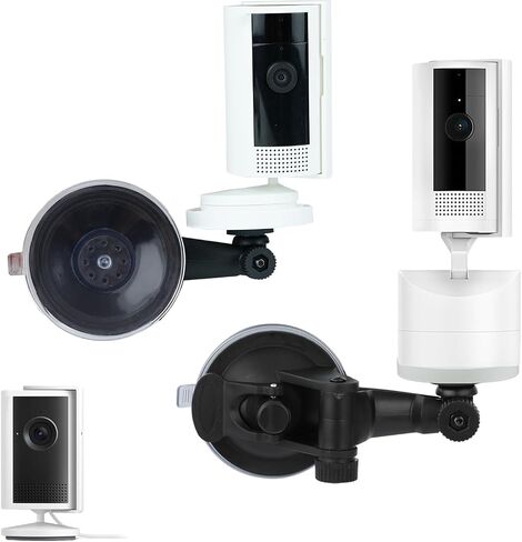 2 Pack Suction Cup Window Mount Compatible with Ring Pan-Tilt Indoor Cam | Compatible with Ring Indoor Cam Plus, Ring Indoor Cam (2nd Gen), No Drill Adjustable Bracket for Glass Window Fish Tank in Kuwait