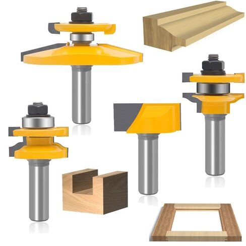 LEATBUY Molding Router Bit Set 1/2-Inch Shank, Woodworking Molding Cutter, Wood Milling Router Bits Drilling Carbide Tool for Door Table Cabinet Shelve Wall DIY(TR7) in Kuwait