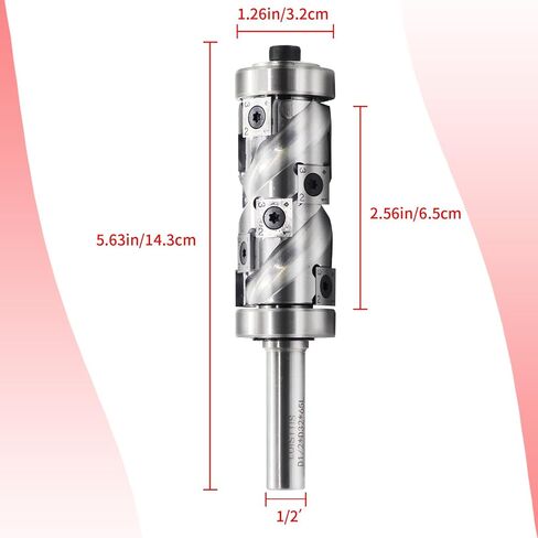 Heavy Duty Carbide Insert Flush Trim Router Bit Top and Bottom Double Bearings Trimmer with Coating Pattern Template Router Bits 1/2 Inch Shank 32MM Cutting Diameter for Woodwork Trimming in Saudi Arabia