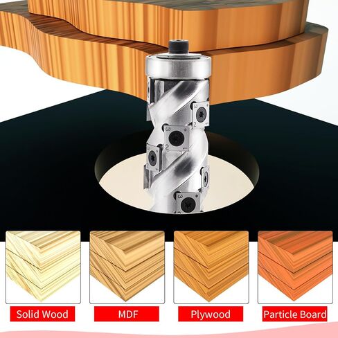 Heavy Duty Carbide Insert Flush Trim Router Bit Top and Bottom Double Bearings Trimmer with Coating Pattern Template Router Bits 1/2 Inch Shank 32MM Cutting Diameter for Woodwork Trimming in Saudi Arabia