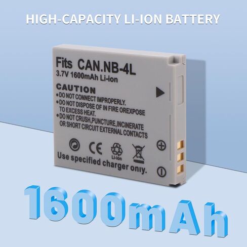 2Pcs NB-4L NB-4LH Replacement Battery for Canon PowerShot SD30, SD40, SD200, SD300, SD400 SD430 SD450, ELPH 100 300 310 330, IXY Digital 10 40 45 50 55 Digital IXUS i i7 Zoom Camera786354065208 in Kuwait