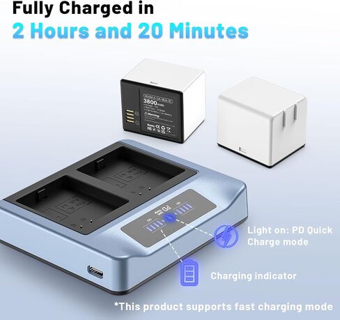 2Pack 3800mAh for Arlo Battery with Charger Station, Supports PD Fast Charging Mode, 2026 Upgrade Rechargeable High Capacity Lithium Battery for Arlo Pro/ 2 Camera in Kuwait