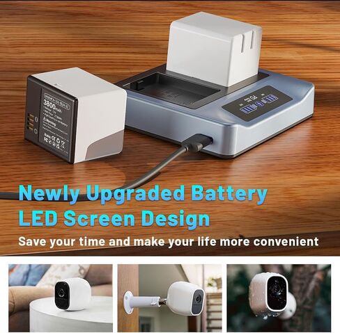 2Pack 3800mAh for Arlo Battery with Charger Station, Supports PD Fast Charging Mode, 2026 Upgrade Rechargeable High Capacity Lithium Battery for Arlo Pro/ 2 Camera in Kuwait