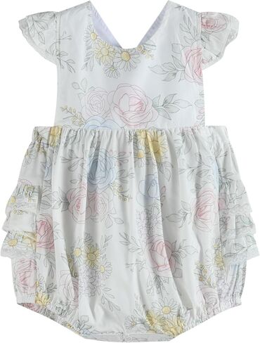 Lil cactus Baby Girls and Toddlers Floral Bouquet Ruffle Romper in Kuwait