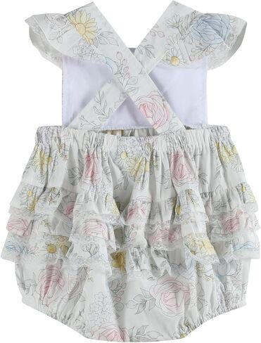 Lil cactus Baby Girls and Toddlers Floral Bouquet Ruffle Romper in Kuwait