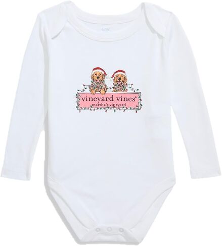 vineyard vines Baby String Lights Pups Logo Box Onesie in Kuwait