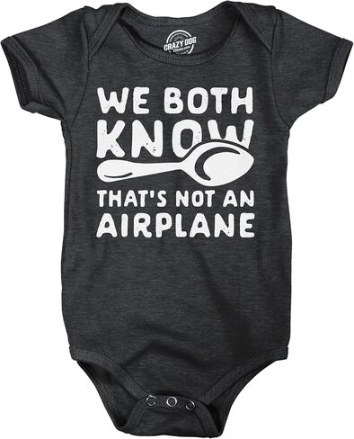 Crazy Dog T-Shirts We Both Know Thats Not An Airplane Jumper for Infants | Funny Onesies, Graphic Clothes for Baby, Cool Sarcastic Onesie, Super soft blend, Novelty Onesie in Kuwait