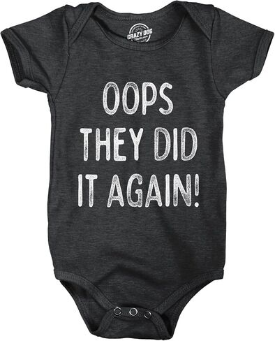 Oops They Did It Again Baby Bodysuit Funny Announcement Jumper For Infants | Funny Onesies, Graphic Clothes for Baby, Cool Sarcastic Onesie, Super soft blend, Novelty Onesie in Kuwait