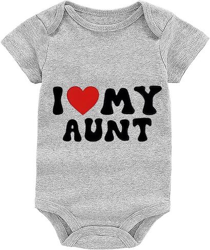 I Love My Auntie Uncle Baby Bodysuit Pregnancy Announcement Newborn Outfits Romper Infant in Kuwait