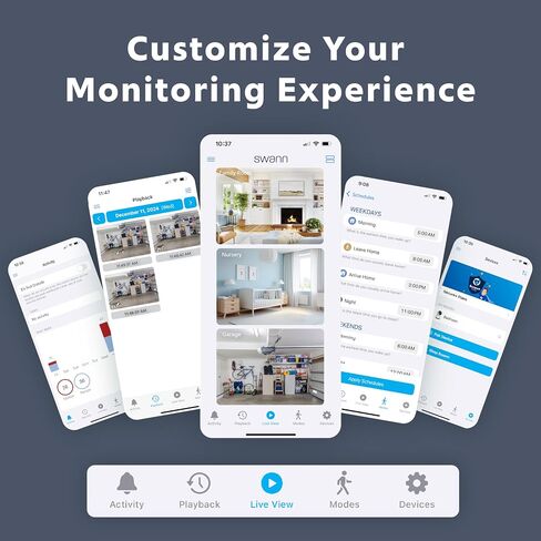 Swann EVO 2K Indoor Wi-Fi Security Camera: 2K HD Video, Compact Plug-in, Sound/Motion/pet/Person Detection, Live View, Night Vision, 2-Way Talk & Siren, Baby Monitor, Local/Cloud Storage, Easy Setup in Kuwait