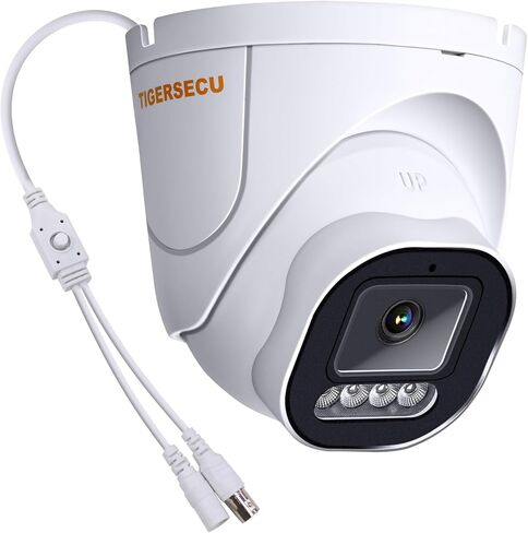 TIGERSECU 5MP Wide Angle Dome Security Camera for TVI/CVI/AHD/CVBS DVRs | Hybrid 4-in-1 with OSD Switch, Weatherproof for Indoor and Outdoor Use, Power Supply and Coaxial Cable Sold Separately in Kuwait