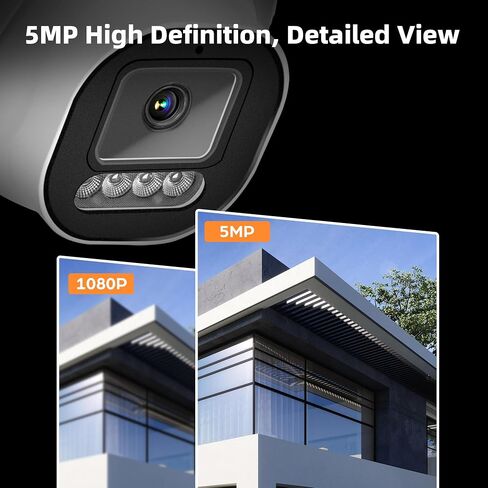 TIGERSECU 5MP Wide Angle Dome Security Camera for TVI/CVI/AHD/CVBS DVRs | Hybrid 4-in-1 with OSD Switch, Weatherproof for Indoor and Outdoor Use, Power Supply and Coaxial Cable Sold Separately in Kuwait