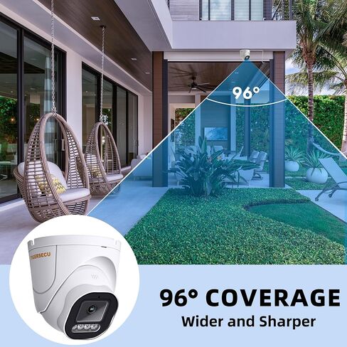TIGERSECU 5MP Wide Angle Dome Security Camera for TVI/CVI/AHD/CVBS DVRs | Hybrid 4-in-1 with OSD Switch, Weatherproof for Indoor and Outdoor Use, Power Supply and Coaxial Cable Sold Separately in Kuwait