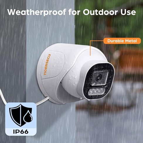TIGERSECU 5MP Wide Angle Dome Security Camera for TVI/CVI/AHD/CVBS DVRs | Hybrid 4-in-1 with OSD Switch, Weatherproof for Indoor and Outdoor Use, Power Supply and Coaxial Cable Sold Separately in Kuwait
