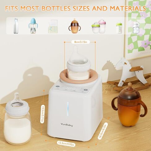 Waterless Baby Bottle Shaker and Warmer, Easy to Use & Clean | Fast Heating & Automatic Mixing for Formula, Adjustable Temperature, Quiet in Kuwait