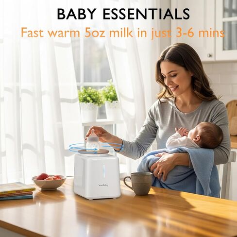 Waterless Baby Bottle Shaker and Warmer, Easy to Use & Clean | Fast Heating & Automatic Mixing for Formula, Adjustable Temperature, Quiet in Kuwait