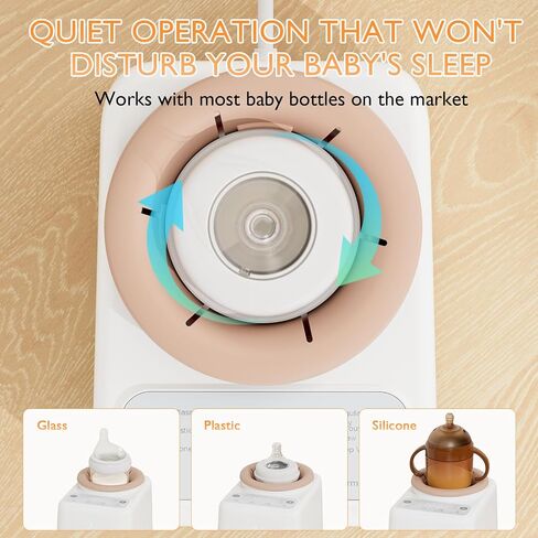 Waterless Baby Bottle Shaker and Warmer, Easy to Use & Clean | Fast Heating & Automatic Mixing for Formula, Adjustable Temperature, Quiet in Kuwait