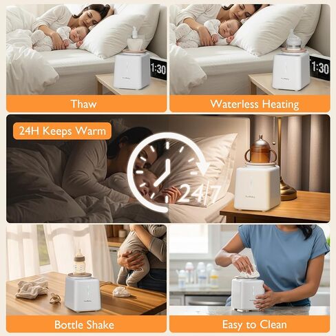 Waterless Baby Bottle Shaker and Warmer, Easy to Use & Clean | Fast Heating & Automatic Mixing for Formula, Adjustable Temperature, Quiet in Kuwait