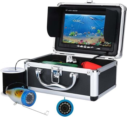 Underwater Fishing Camera, Underwater Fishing Camera Fish Finder Underwater Fishing Video Camera Kit 12 PCS LED Lights 10M 20M 30M Fishfinder in Kuwait