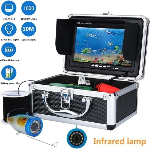 Underwater Fishing Camera, Underwater Fishing Camera Fish Finder Underwater Fishing Video Camera Kit 12 PCS LED Lights 10M 20M 30M Fishfinder in Kuwait